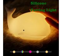 LED veilleuse mignon baleine dessin animé animaux lampe en Silicone pour enfants enfant capteur tactile synchronisation USB Rechargeable pour cadeau d'anniversaire