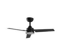 LED Ventilateur de plafond avec lampe Aerallo (Moderne) en Noir Métal e. a. pour Salon & Salle à manger (1 lampe,à) ,
