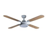 LED Ventilateur de plafond avec lampe Tedric (Antique, Classic) en Blanc Métal e. a. pour Salon & Salle à manger (1 lampe,à)