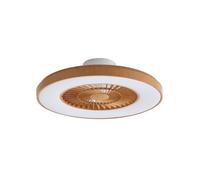 Lindby Ventilateur de plafond LED Teleo, Ø 58 cm, couleur bois, CCT Teleo Lindby, dimmable, bois clair, Salon / Salle à manger, Matière Plastique, Moderne