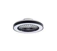 Lindby Ventilateur de plafond LED Teleo, Ø48 cm, noir, DC, Tuya Teleo Lindby, dimmable, noir, Salon / Salle à manger, Matière Plastique, Moderne