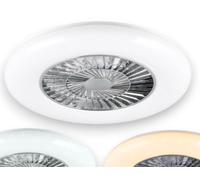 Ventilateur de plafond Télécommande CCT Lumière du jour Ventilateur Refroidisseur blanc chromé Variateur, 3 vitesses Minuterie, 1x LED, D 59 cm