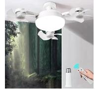 LED Ventilateur Plafond avec Lumiere,3 Fan têtes Lampe Ventilateur Plafonnier,3 Vitesses,Lampe Ventilateurs Plafond Avec Douille E27