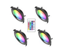 LED vers le bas lumière 9W RGB avec télécommande plafonniers intérieurs Dimmable Spot lampe étanche 220V plafond encastré(White,RGB)