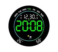 LED Wall Clock Large Screen Weather pour forecast Timer LED Wall(Green) | Large display, weather pour forecast via pour temp humidity, pour countdown timer, vibrant LED colors, living room decor