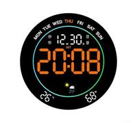 LED Wall Clock Large Screen Weather pour forecast Timer LED Wall(Orange) | Large display, weather pour forecast via pour temp humidity, pour countdown timer, vibrant LED colors, living room decor