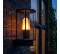 Applique murale LED Extérieur Noir Effet flamme Acier inoxydable Fumé H 25,2 cm