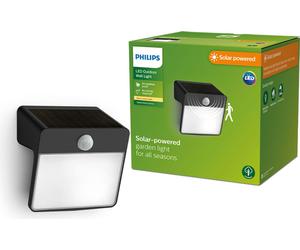 LED YARIXA 2,2W 2700K 250lm IP44 noir Philips lampe murale solaire pour façade