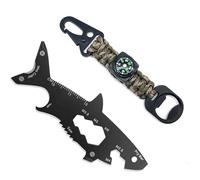 Ledeak Cadeau Homme, 15 en 1 Outil Multifonction en Acier Inox, Multitool de Poche, Scie, Tournevis, Décapsuleur, avec Porte-Clés Paracorde, Gadget Utile pour Survie, Camping, Randonnée, Réparation