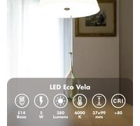 LEDECO Electronique Argent Ampoule Bougie 5W E14 6000K 380lm