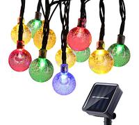 lederTEK Solaire énergie imperméable fées Guirlandes 6M 30 LED 2 modes Globe de cristal de Noël Lampe décorative pour extérieure, jardin, maison, mariage, Noël Nouveau Parti Année (30 LED Multi-Couleur)