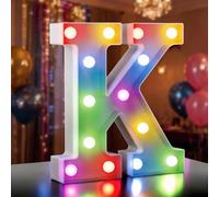 Ledido Lettres lumineuses à 35 couleurs changeantes - Lettres lumineuses à DEL pour chapiteau pour décoration d'anniversaire, cadeaux d'anniversaire, lettres lumineuses LED pour mariage, anniversaire