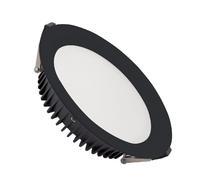 Downlight Led 24w Rond Aero 130 Lm/W Microprismatique Coupe Ø 200 Mm Noir 4000k Non Dimmable Blanc Neutre