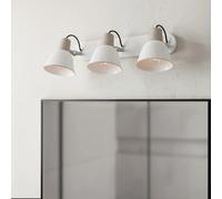 Lampe Murale Salle de Bain Métal 3 Spots Birzay Blanc
