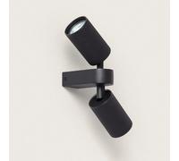 LEDKIA LIGHTING Applique Murale Orientable Aluminium Breixo 2 Spots Noir GU10