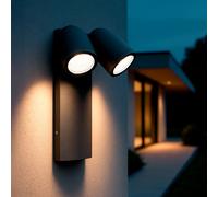 Ledkia Applique Murale Extérieure LED 12W Aluminium Abel 2 Spots Blanc