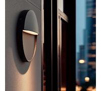 Ledkia Applique Murale Extérieure LED 6,5W CCT Sélectionnable Aluminium Saillie Ronde