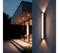 Ledkia Applique Murale Extérieure LED Aluminium Double Face Hisar S Noir