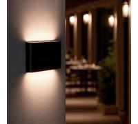 Ledkia Applique Murale LED Extérieure Aluminium Vesta 12W Éclairage Double Face Noire