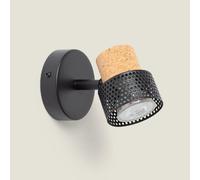 LEDKIA LIGHTING Lampe Murale Métal et Liège Liksy Noir