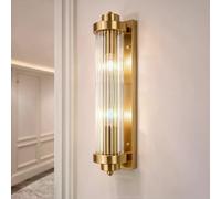 LEDKIA LIGHTING - Applique murale Marsen | Métal et Verre | Design élégant et polyvalent | Pour salons, chambres, couloirs | Nécessite 2 ampoules E14, Doré
