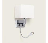 LEDKIA LIGHTING Applique Murale Métal avec Flex LED de Lecture Waldorf Argent E14