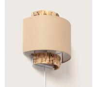 LEDKIA LIGHTING Applique Murale Fibres Naturelles et Tissu Orléans Vert Céladon E27