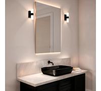 LEDKIA LIGHTING Applique de Salle de Bain Aluminium et PC Avery Noir G9