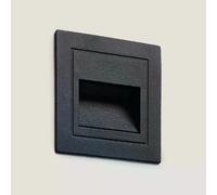 Balise Murale Extérieure Led 3w Encastrable Aluminium Carrée Olite 4000k Noir Blanc Neutre