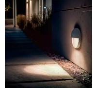 Ledkia Balise Murale Extérieure LED 3W Saillie Rond Jade 2700K Anthracite Blanc chaud