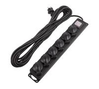 Ledkia Bloc multiprise 6 prises - Noir