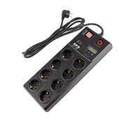Ledkia Bloc multiprise 8 prises Schuko - Noir