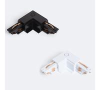 Ledkia Connecteur 'Left Side' Type L pour Rail Triphasé DALI Track Encastré Aluminium