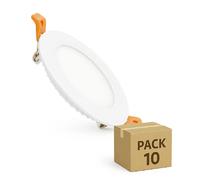 Ledkia Dalle LED 6W Ronde SuperSlim Coupe Ø 110 mm (Pack 10) 3000K Blanc chaud