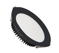 Downlight Led 30w Rond Aero 130 Lm/W Microprismatique Coupe Ø 200 Mm Noir 4000k Blanc Neutre