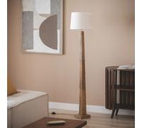 Ledkia Lampadaire Bois Kyathi ILUZZIA Blanc
