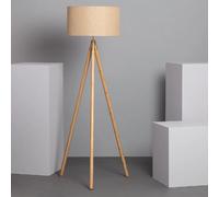 Lampadaire Bois et Tissu Wolby Beige