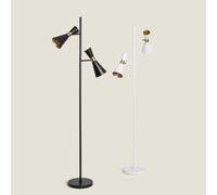 Ledkia Lampadaire Métal 2 Spots Jigger Blanc