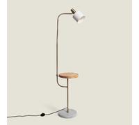 Ledkia Lampadaire Métal et Marbre Dafne Blanc