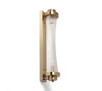 LEDKIA LIGHTING - Applique murale Marsen | Métal et Verre | Design élégant et polyvalent | Pour salons, chambres, couloirs | Nécessite 2 ampoules E14, Doré