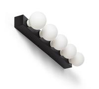 LEDKIA LIGHTING Lampe Murale Salle de Bain Métal 5 Spots Aizkra Noir E27