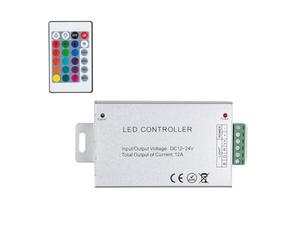 LEDKIA LIGHTING Contrôleur Ruban LED RGB 12/24V, Dimmable par Télécommande IR 24 Touches