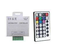 LEDKIA LIGHTING - Contrôleur Variateur Ruban LED 12/24V DC RGB | 18A Puissance | Télécommande RF Incluse | Modes et Couleurs Personnalisés | Intérieur IP20, 80x64x24mm
