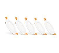 LEDKIA LIGHTING Dalle LED 12W Ronde SuperSlim Coupe Ø 155 mm (Pack 5) 5000K Blanc froid