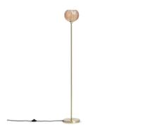 LEDKIA LIGHTING – Lampadaire Klimt – Métal et verre, Abat-jour sphérique, E27, Intérieur, Ambre