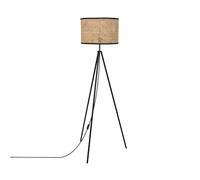 LEDKIA LIGHTING - Lampadaire Rotin Huela | Design Élégant et Unique | Compatible Ampoules E27 | Hauteur 145 cm | Usage Intérieur Varié | Métal, Rotin, Textile, Naturel