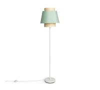 LEDKIA LIGHTING Lampadaire Tissu et Métal Chulu Vert | Design Méditerranéen Élégant | Compatible Ampoules LED E27 | Idéal pour Salon, Chambre, Cuisine