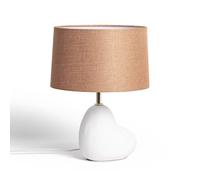 LEDKIA LIGHTING Lampe à Poser Ceramique et Lin Bulga Blanc