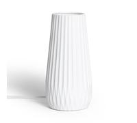 LEDKIA LIGHTING - Lampe à Poser Céramique Teide | Design Moderne et Élégant | Compatible Ampoules E14 | Idéale pour Salon, Bureau, Chambre | 140x140x290 mm, Blanc, Porcelaine