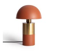LEDKIA LIGHTING - Lampe à Poser Métal Lis | Éclairage E27 220-240V | Finition Gris Pierre et Or Satiné | Design Élégant pour Salon ou Chambre, Terre Cuite